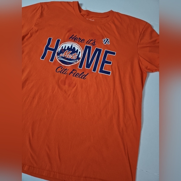 New York Mets MLB Baseball Home Citi Field the 7 line Orange Shirt Men's size XL - Picture 3 of 9